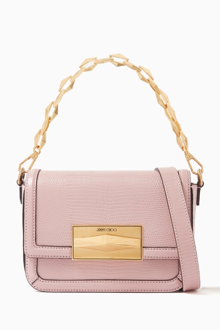 

Diamond Crossbody Bag in Textured Leather, Pink