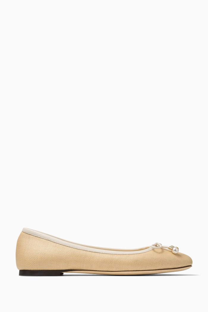 

Elme Pearl Flats in Raffia, White