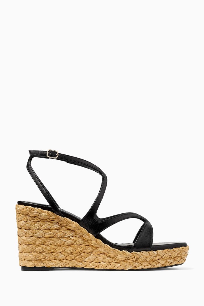 

Ayla 85 Wedge Sandals in Nappa Leather, Black