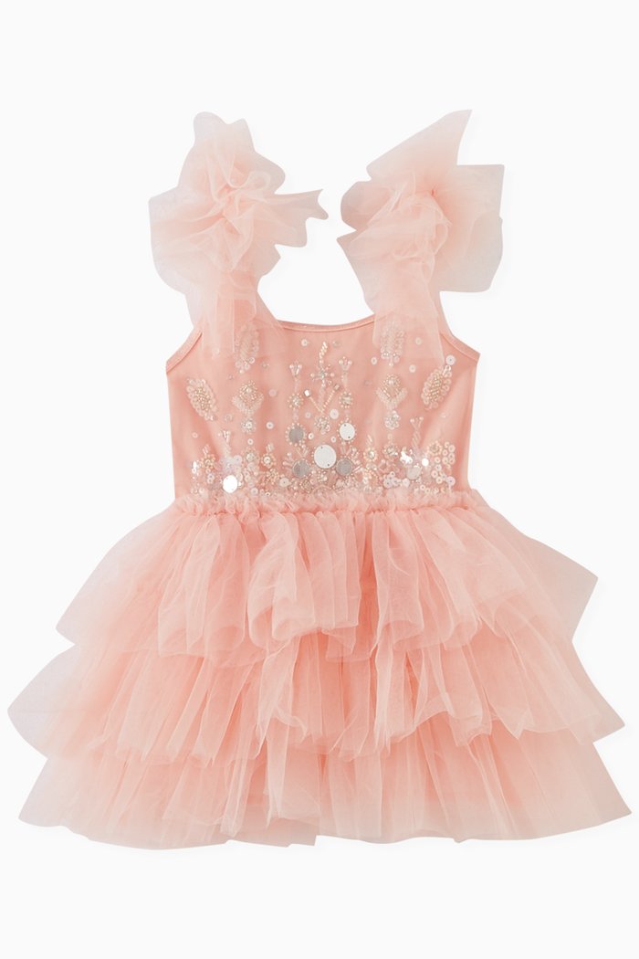

Bebe Crystal Palace Tutu Dress in Tulle, Orange