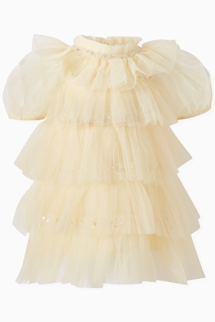 

Bebe Love Parade Dress in Tulle, Neutral