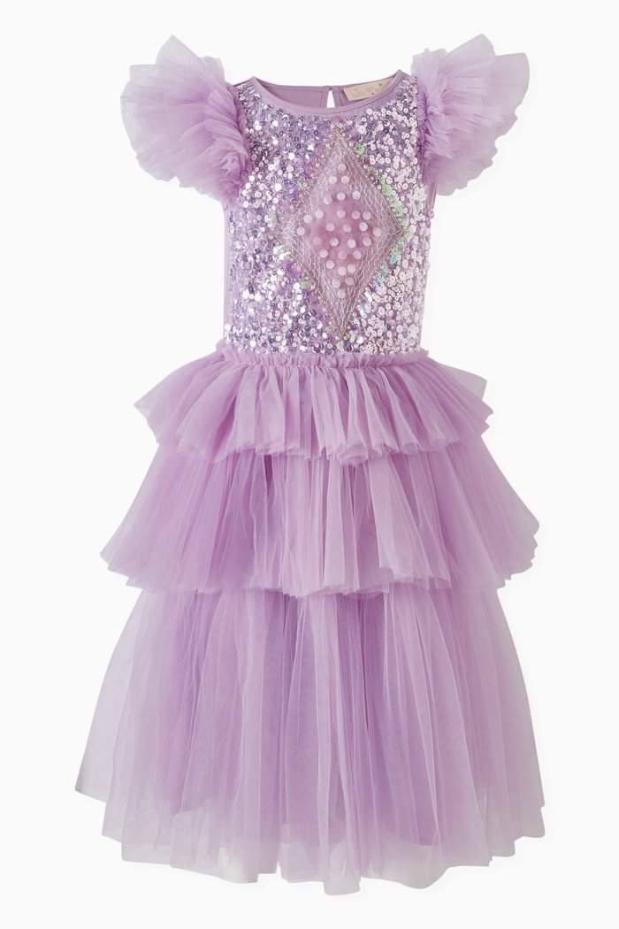 

Mirror Ball Tutu Dress in Tulle, Purple