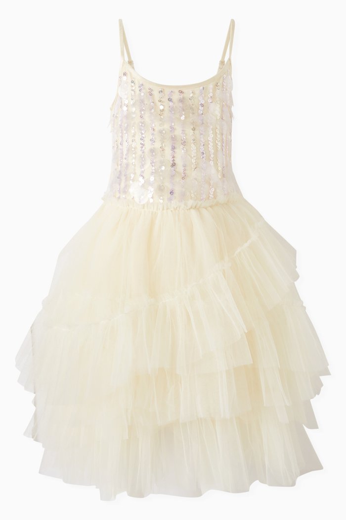 

Paillette Tutu Dress in Tulle, Neutral
