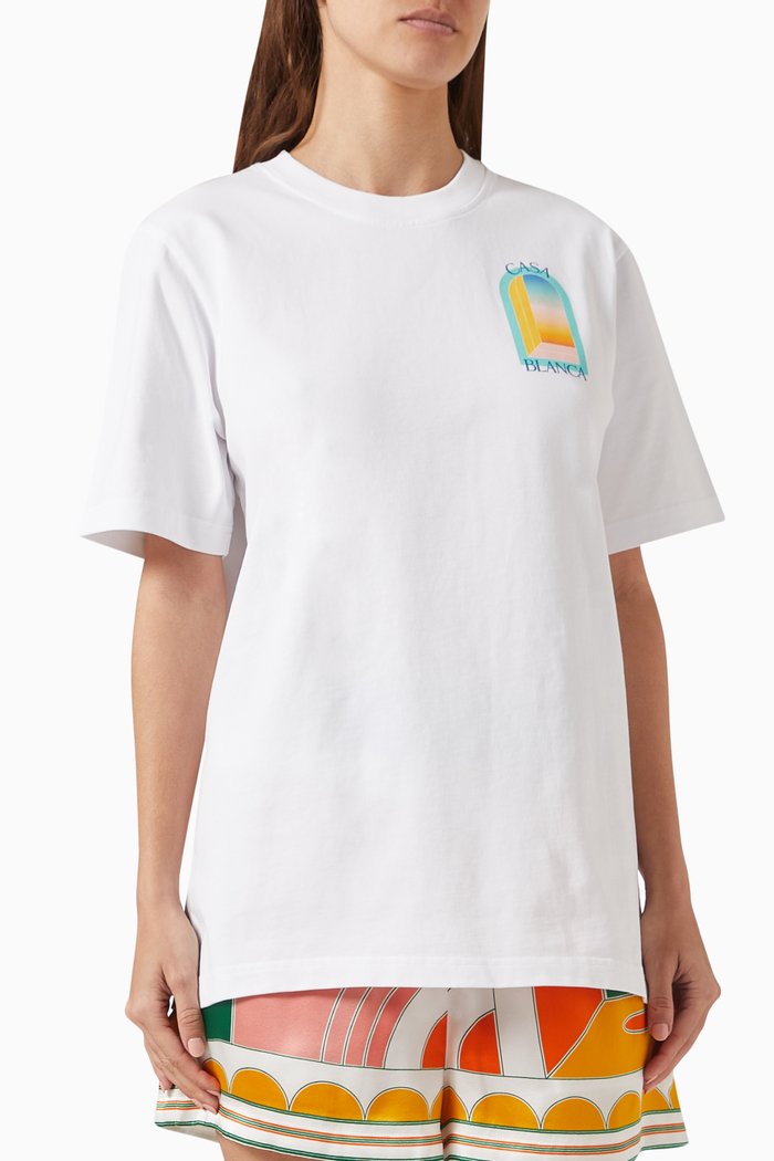 

Unisex L'arc Colore Printed T-shirt in Cotton-jersey, White