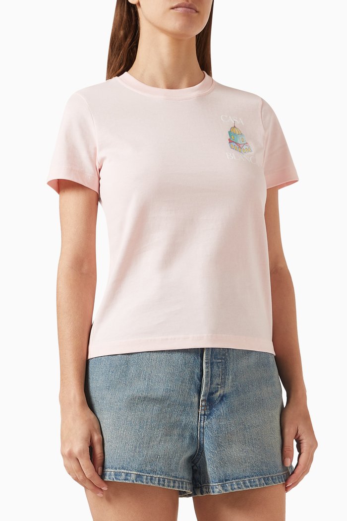 Memphis Elements T-shirt in Organic Cotton, Pink