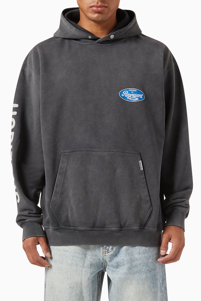 

Classic Parts Printed Hoodie in Cotton, Black