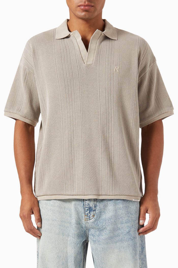 

Open Stitch Polo Shirt in Cashmere, Neutral