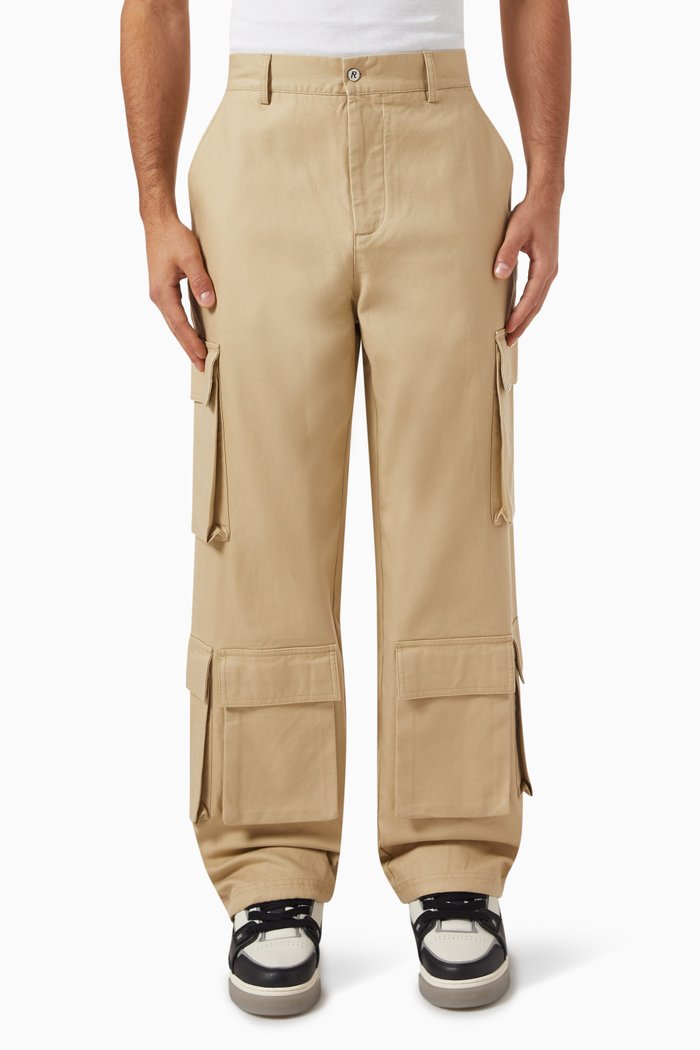 

Baggy Cargo Pants in Cotton, Neutral