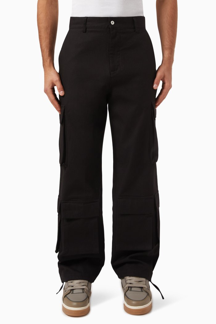 

Baggy Cargo Pants in Cotton, Black