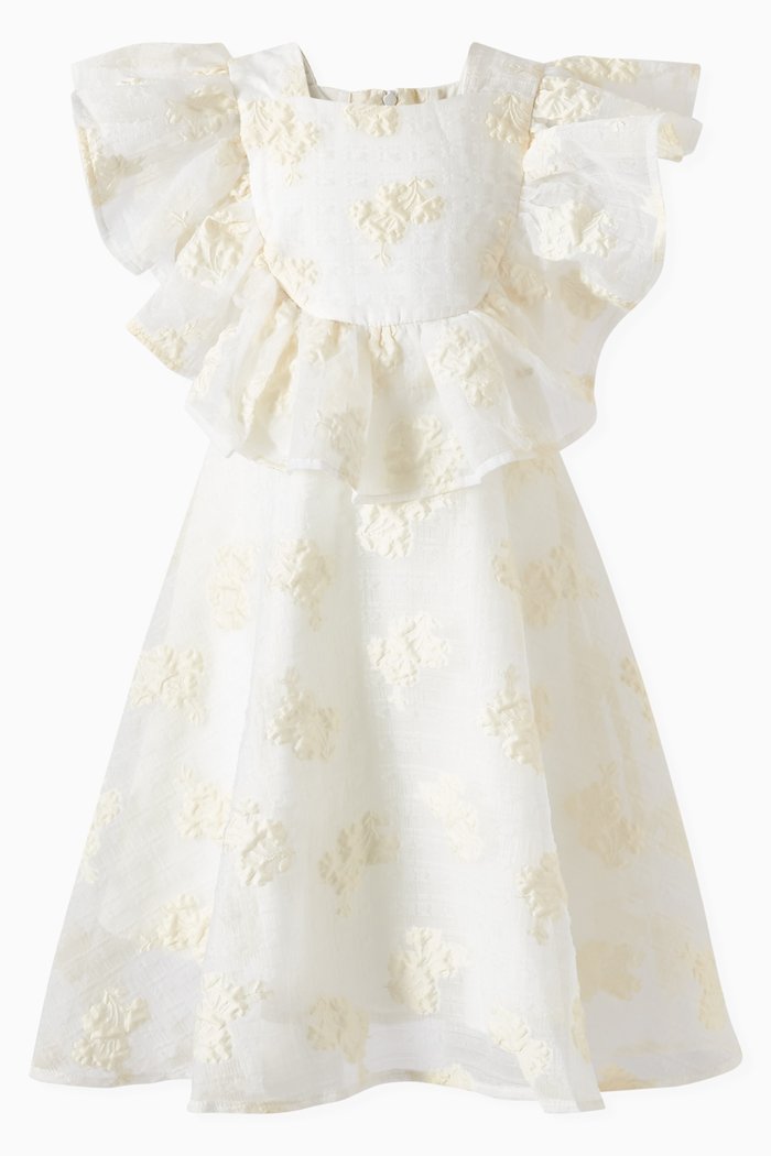 

Ruffle Flared Dress, Neutral