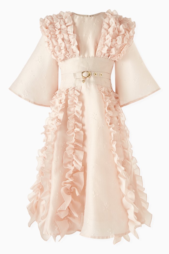 

Ruffle Belted Dress, Pink
