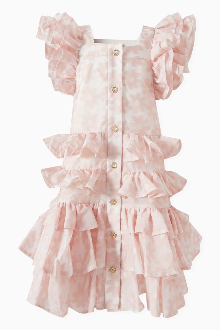 

Button-up Ruffle Dress, Pink