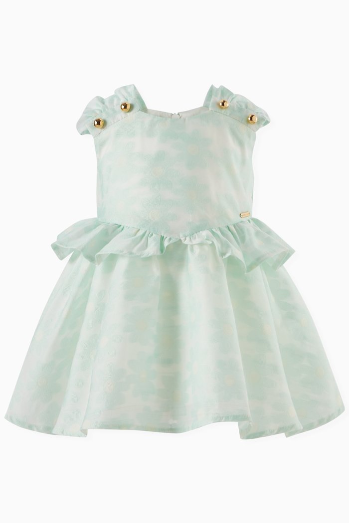 

Ruffle Printed Dress, Green