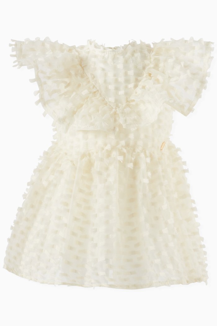 

Ruffle Flared Dress, Neutral
