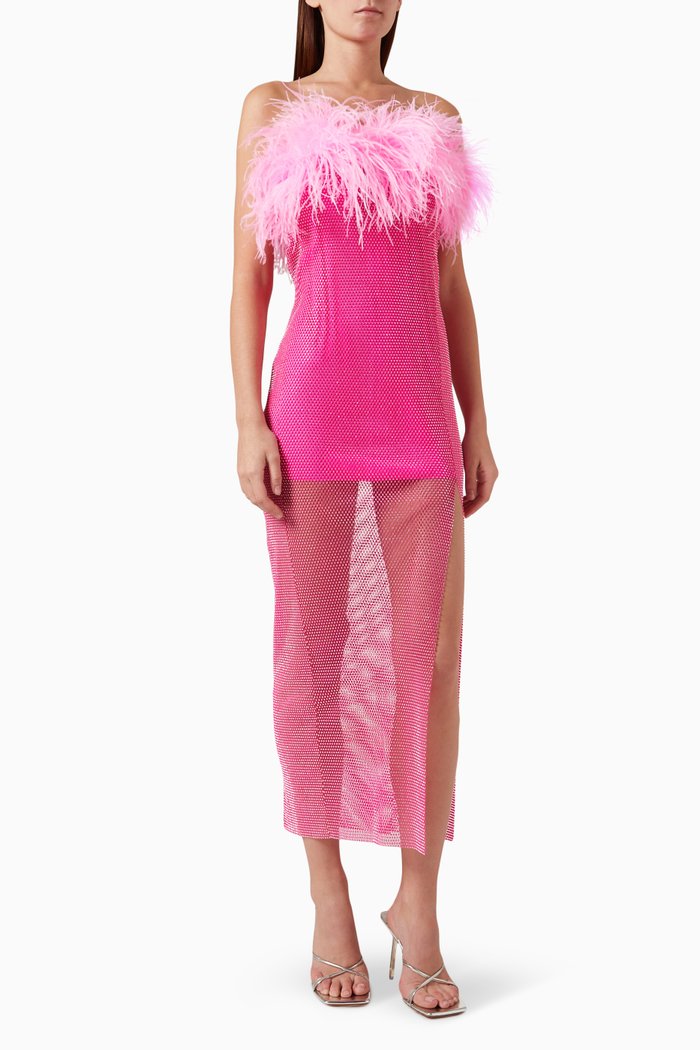 

Rhinestone-embellished Dress, Pink