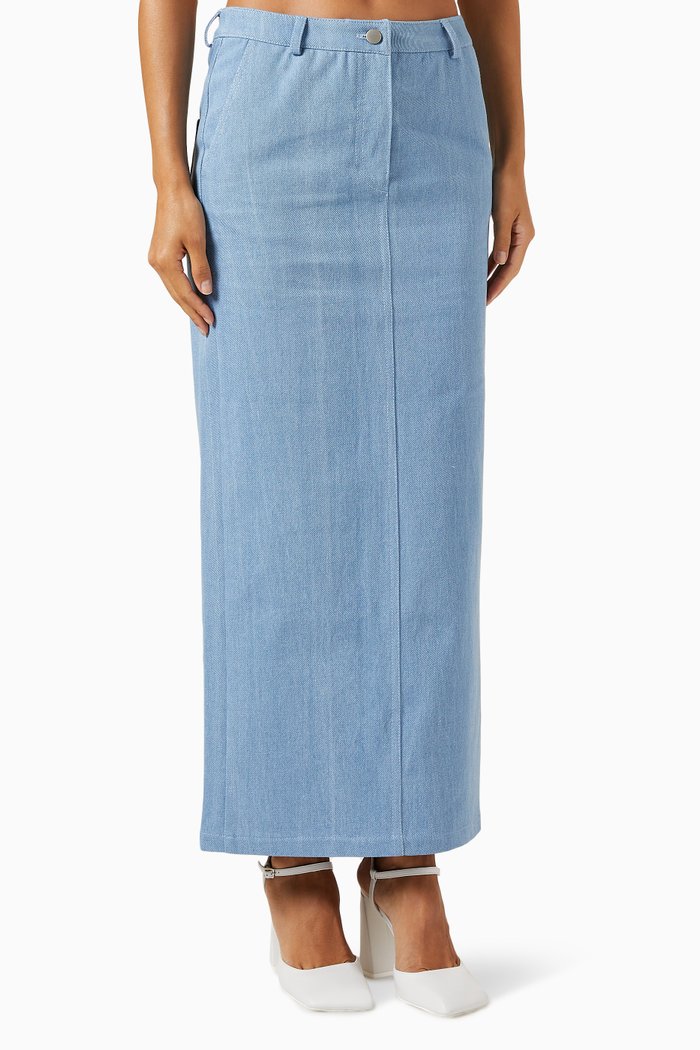 

Maxi Skirt in Denim, Blue