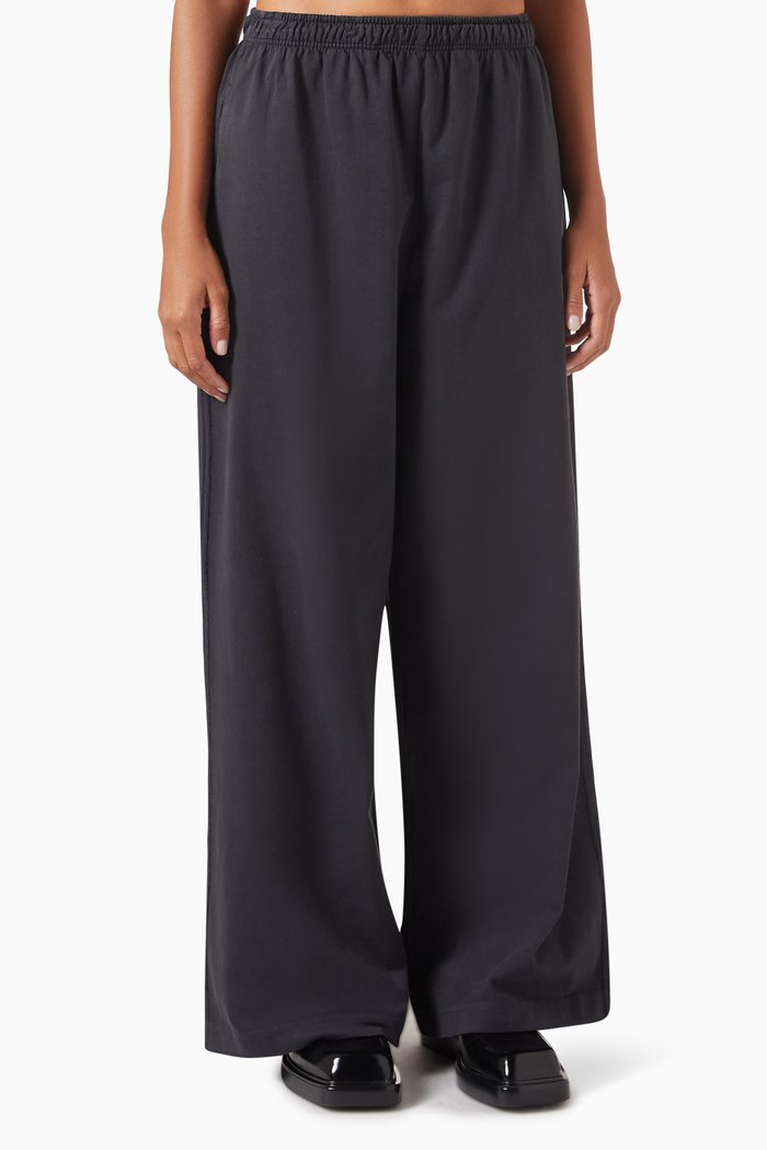 

Wide-leg Pants in Cotton, Black