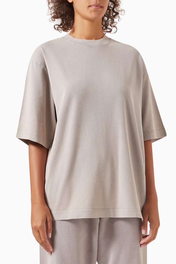 

Crewneck Relaxed T-shirt in Organic Cotton, Pink