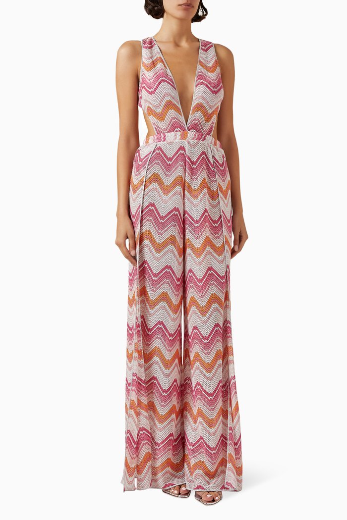 Wide-leg Jumpsuit in Viscose-blend Knit, Pink