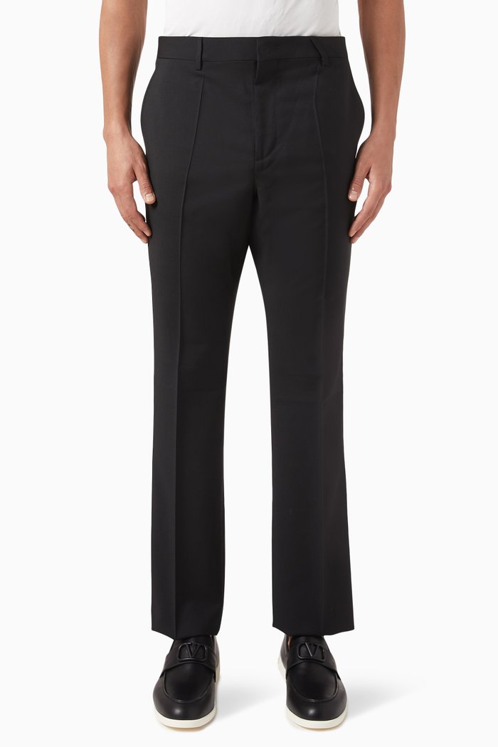 

Slim-fit Pants in Wool, Black