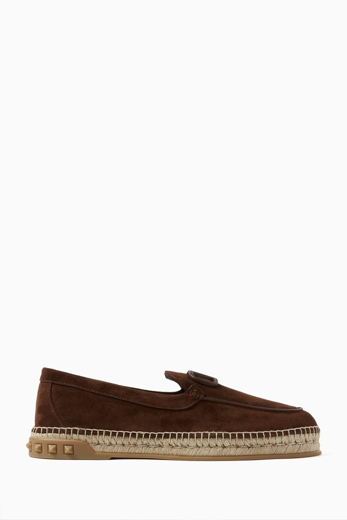 

Valentino Garavani Leisure Flows Espadrilles in Leather, Brown