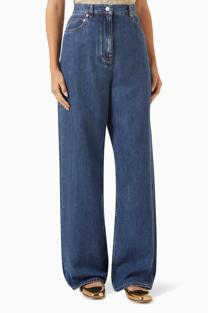 

Valentino Garavani High-rise Wide-leg Jeans, Blue