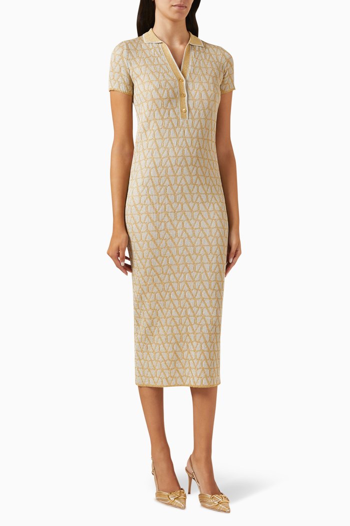 

Valentino Garavani Polo Dress in Iconographe Toile Jacquard, Metallic