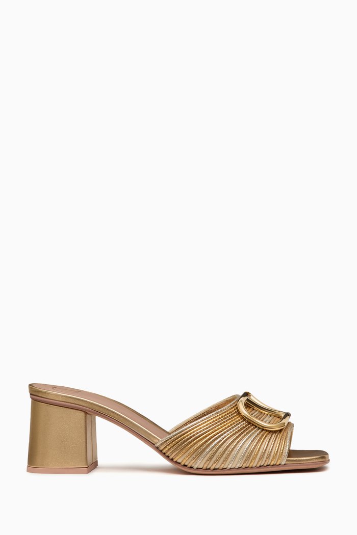 

Valentino Garavani VLOGO Signature Sandals in Nappa, Metallic