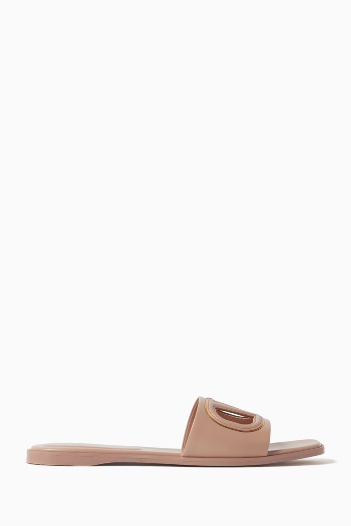 

Valentino Garavani VLOGO Slide Sandals in Calfskin, Pink