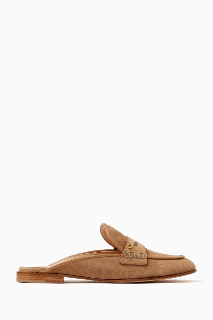

Florio Mule-style Loafers in Suede, Brown
