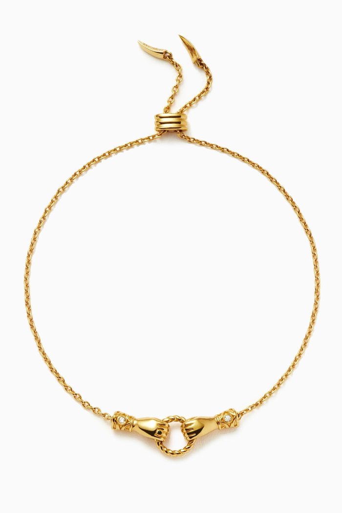 

Harris Reed In Good Hands Slider Bracelet in 18kt Recycled Gold-plated Brass