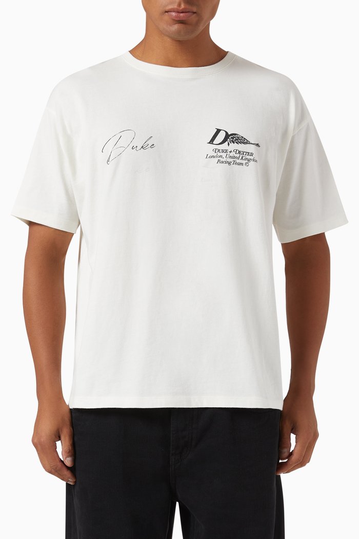 

DR1 Signature Distressed Racing T-shirt, White