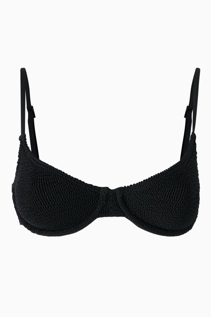 

Gracie Balconette Bikini Top in Authentic Crinkle™ Fabric, Black
