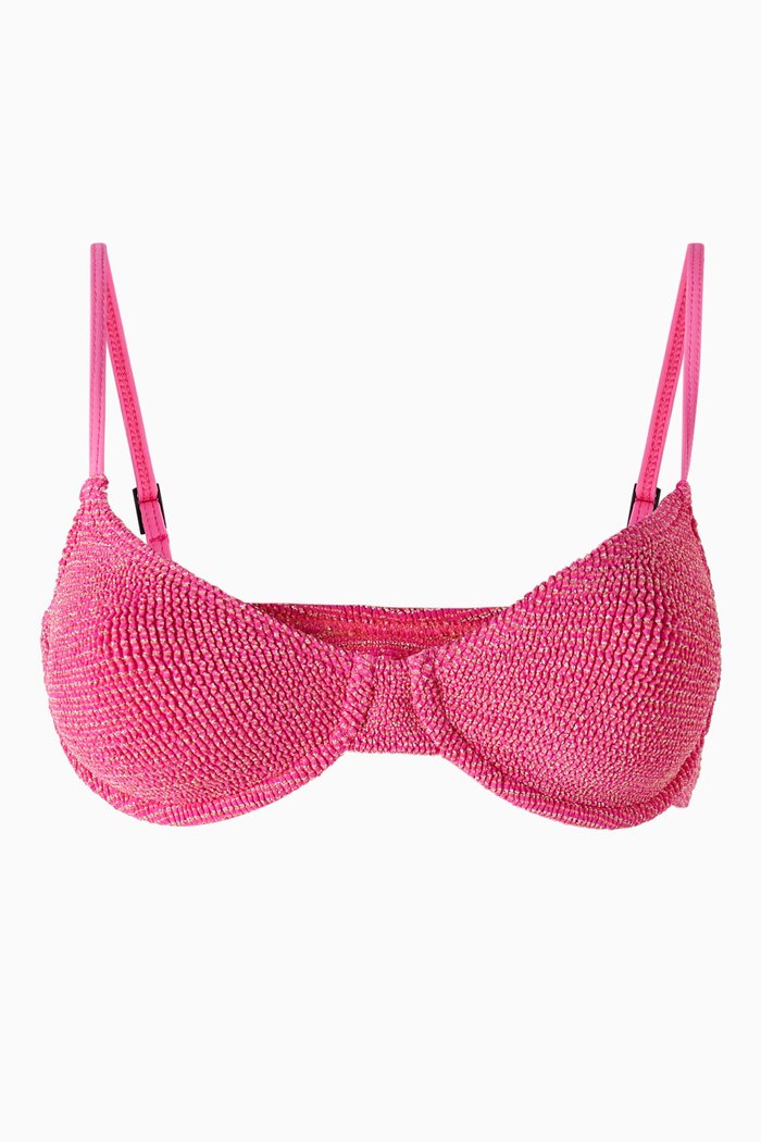 

Gracie Balconette Bikini Top in Authentic Crinkle™ Fabric, Pink