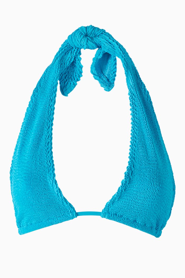 

Jean Multi-way Triangle Bikini Top in Authentic Crinkle™ Fabric, Blue