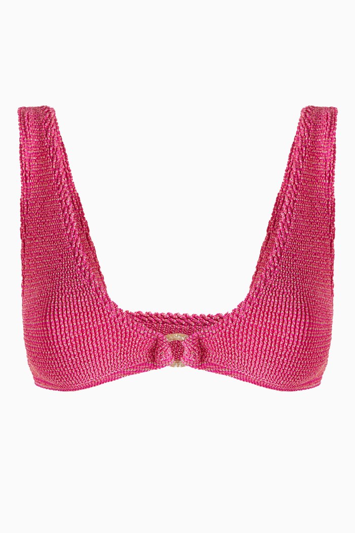 

Ring Scout Bikini Top in Authentic Crinkle™ Fabric, Pink