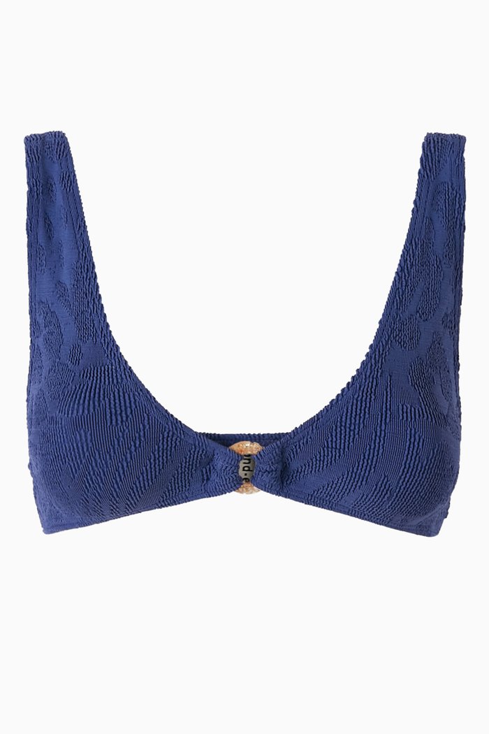 

Ring Scout Bikini Top in Authentic Crinkle™ Fabric, Blue