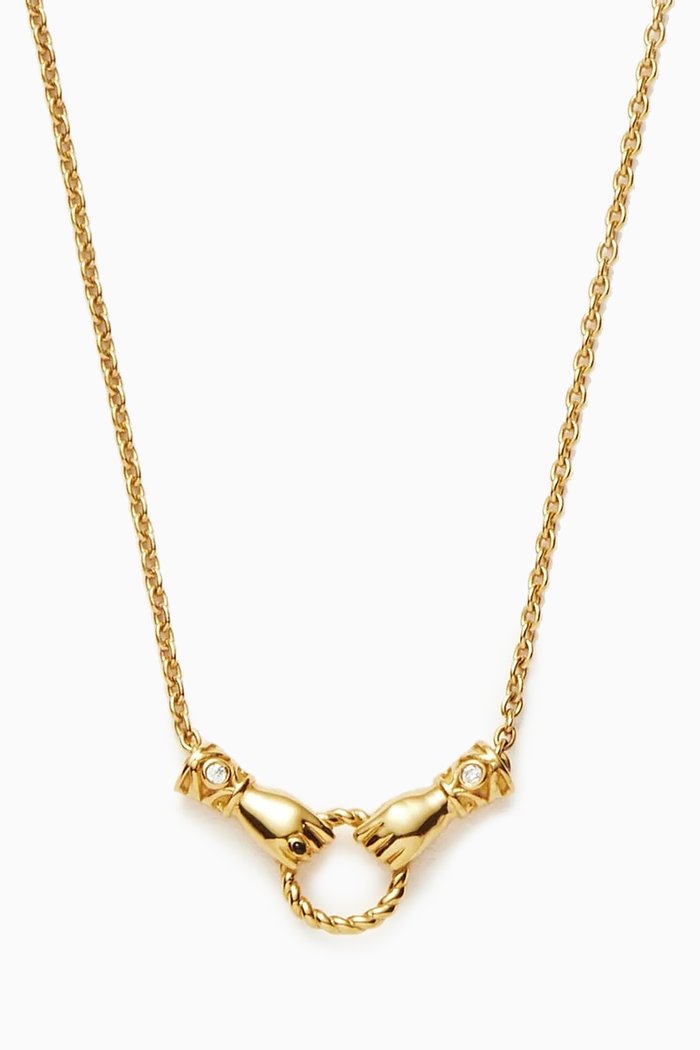 

Harris Reed In Good Hands Necklace in 18kt Recycled Gold-plated Brass