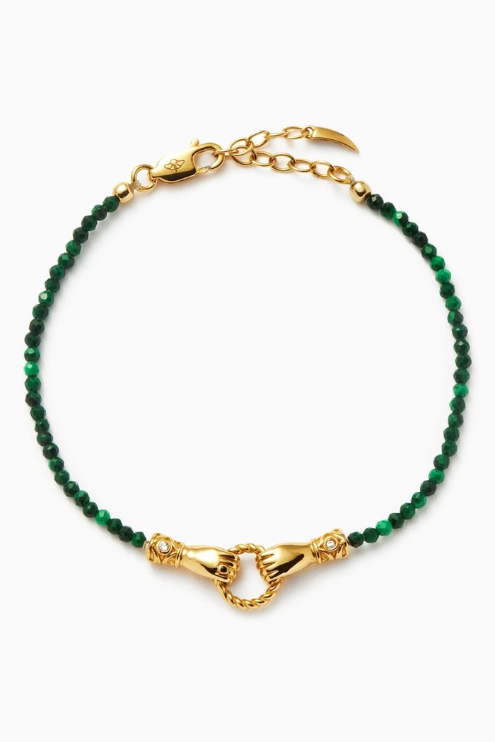 

Harris Reed In Good Hands Bracelet in 18kt Recycled Gold-plated Brass, Green