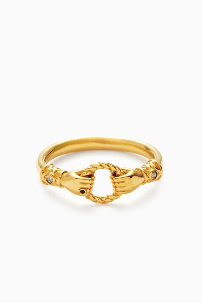 

Harris Reed In Good Hands Ring in 18kt Recycled Gold-plated Vermeil