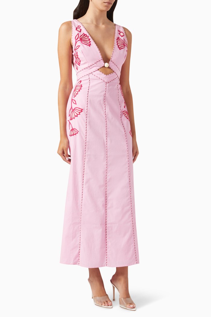 Wren Maxi Dress in Cotton, Pink