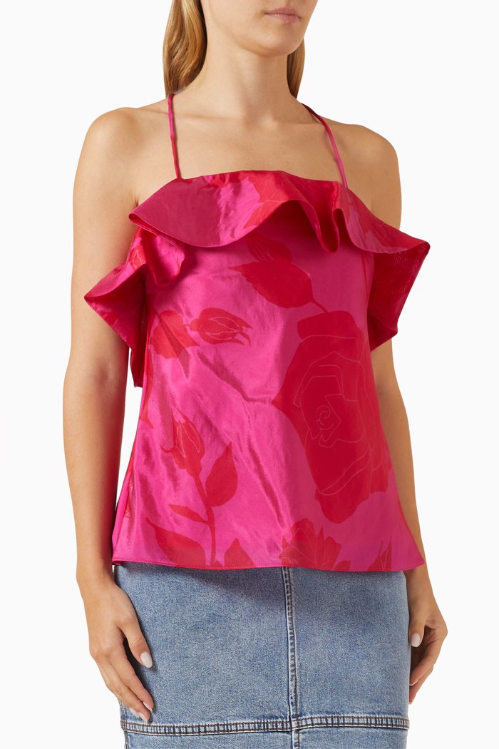 

Immersion Bias Camisole Top in Silk-blend, Pink