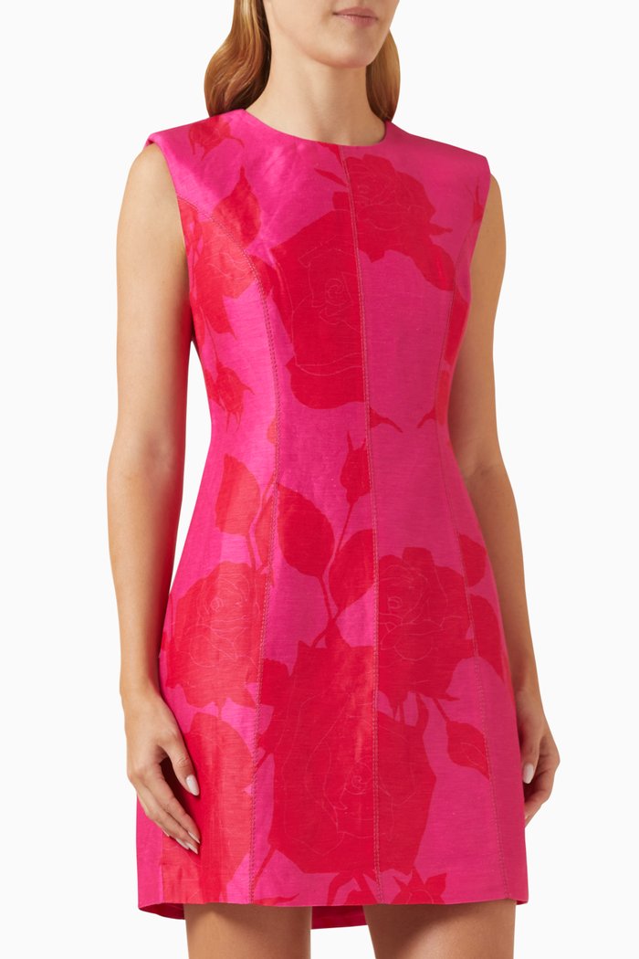 

Cove Pendant Mini Dress in Linen-blend, Pink