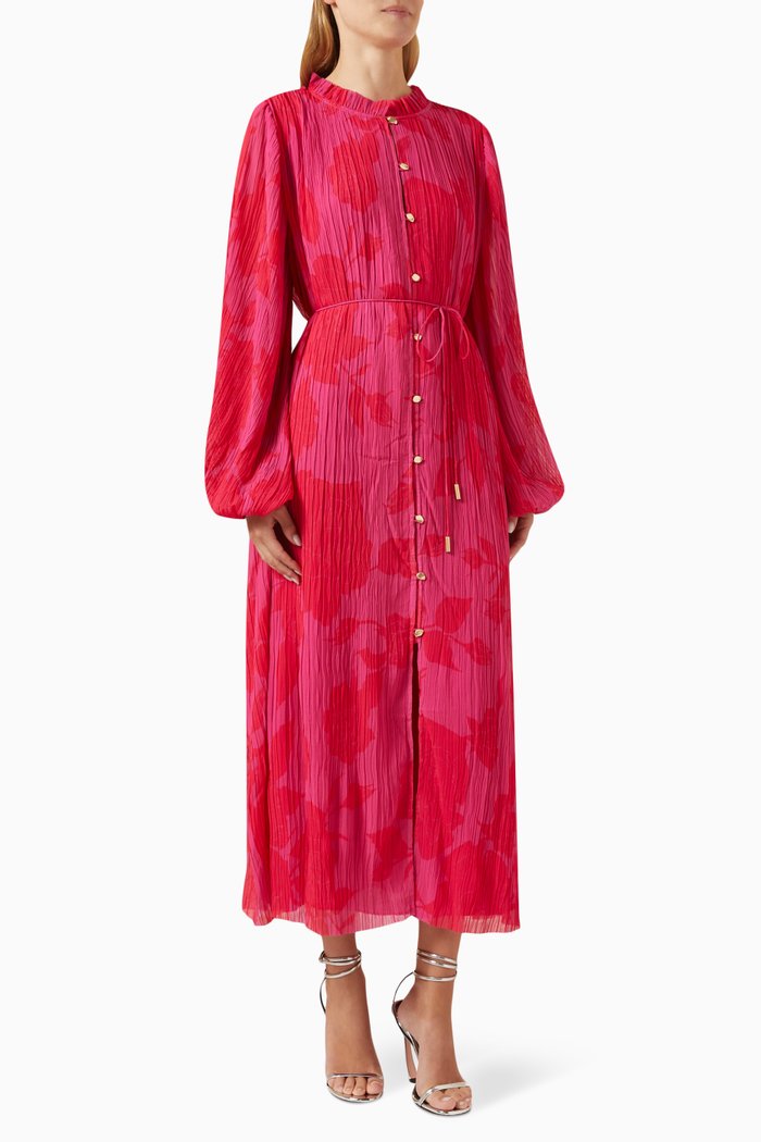 

Pelmet Pleated Midi Dress, Pink