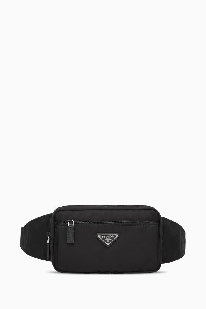 

Belt Bag in Re-Nylon & Saffiano Leather, Black