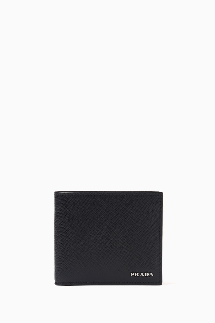 

Logo Wallet in Saffiano Leather, Black