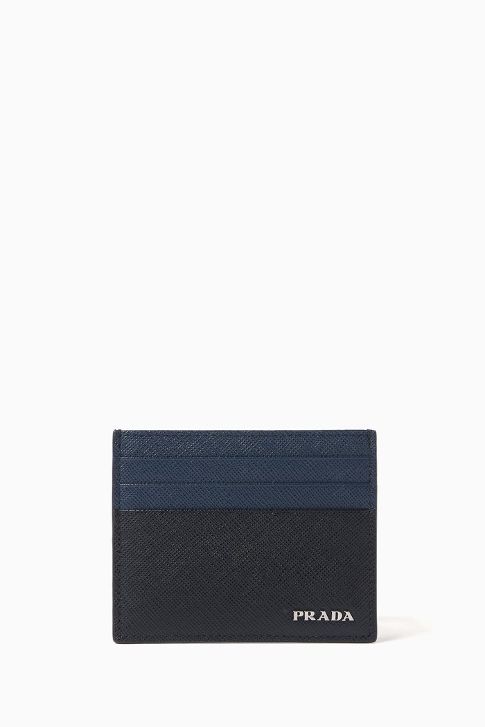 

Logo Card Holder in Saffiano Leather, Black