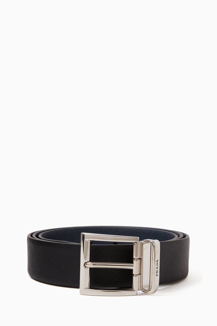 

Reversible Belt in Saffiano Leather, Black
