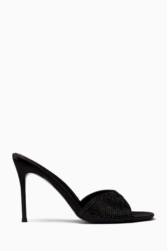

Francesca 100 Mules in Satin, Black