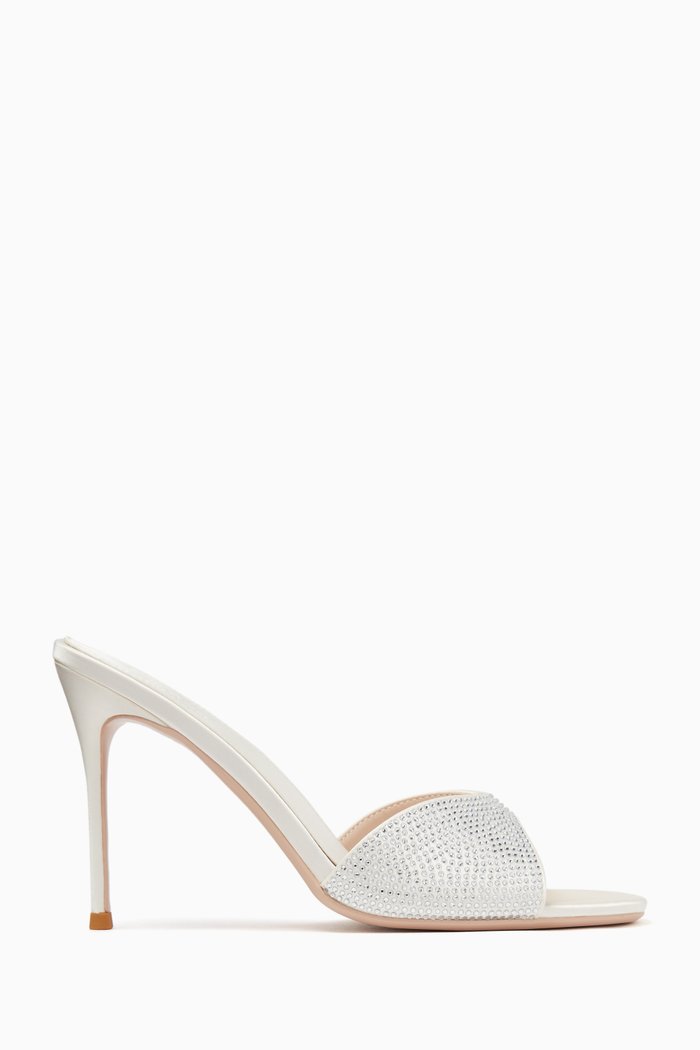 

Francesca 100 Mules in Satin, White